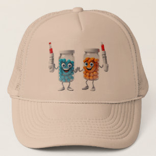 Pill Bottle Cartoon Hat Truckerkappe