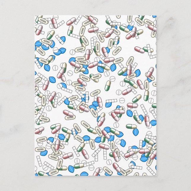 Pill Sprinkles Muster Postkarte (Vorderseite)