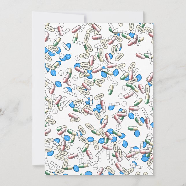 Pill Sprinkles Pattern Einladung (Vorderseite)