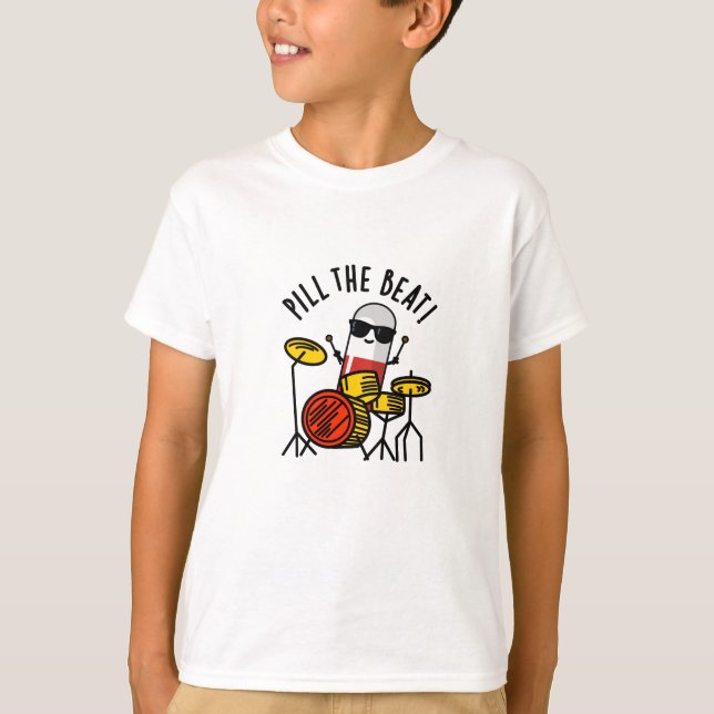 Pill the Beat Funny Medicine Music Puff T-Shirt (Vorderseite)