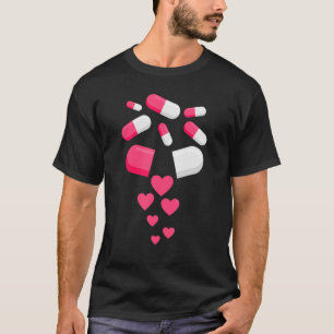 Pillen Herzrhythmusstörungen Valentinstag Herzmedi T-Shirt