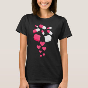 Pillen Herzrhythmusstörungen Valentinstag Herzmedi T-Shirt