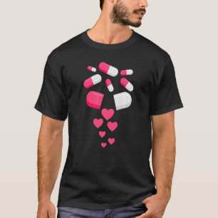 Pillen Herzrhythmusstörungen Valentinstag Herzmedi T-Shirt