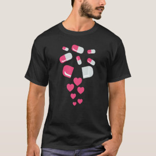 Pillen Herzrhythmusstörungen Valentinstag Herzmedi T-Shirt