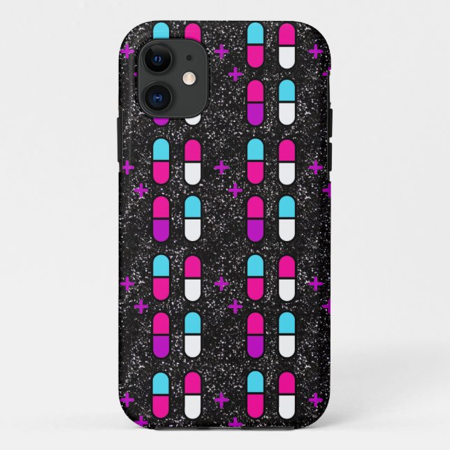 Pillen mit rosa Glitzer Case-Mate iPhone Hülle (Rückseite)