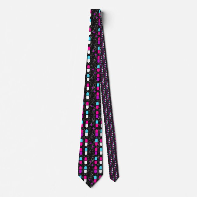 Pillen mit rosa Glitzer Krawatte (Vorderseite)
