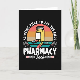 Pillen werfende Apothekenhelfer Apotheker Geschenk Karte