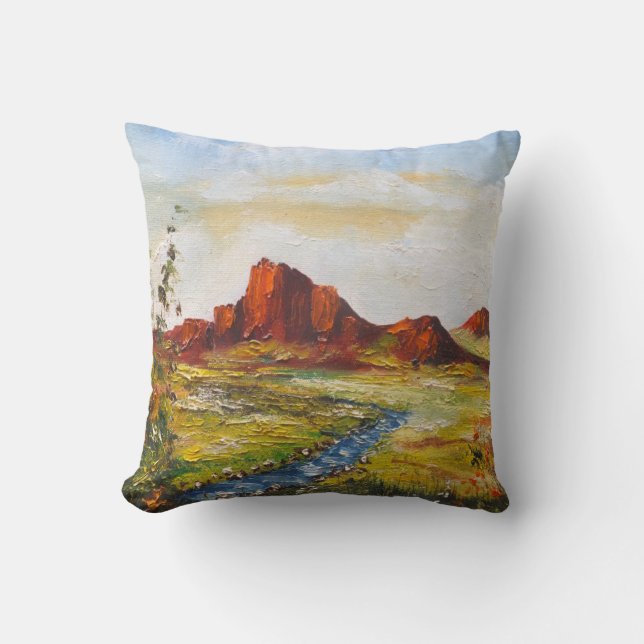 Pillow Ann Hayes Painting Red Rock Canyan Kissen (Vorderseite)