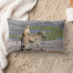 PILLOW, "BABY MONKEY RIDING ON MAMA MONKEY'S RACK" LENDENKISSEN