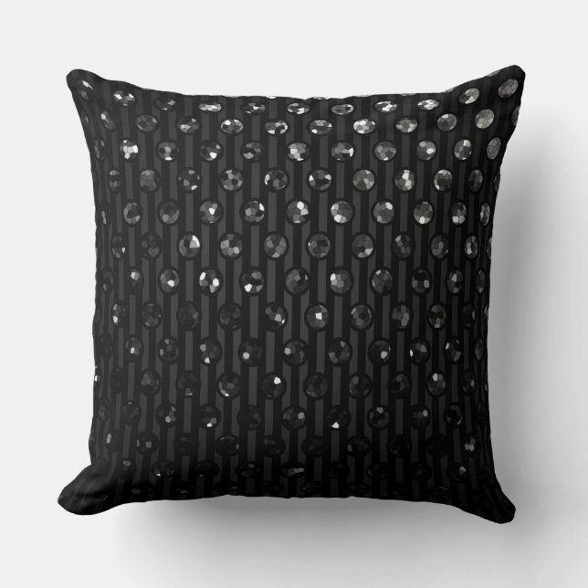 Pillow Black Sparkley Juwelen Kissen (Vorderseite)