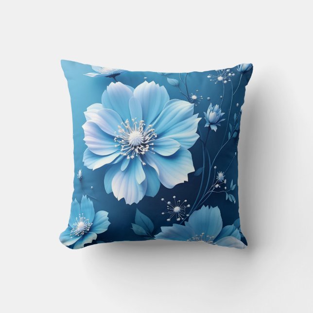 Pillow Blue flowers  Kissen (Vorderseite)