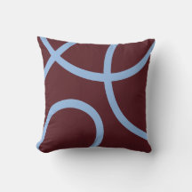 Pillow – Blue Lines on Burgundy