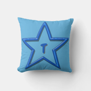 Pillow - Blue Star mit Letter Kissen
