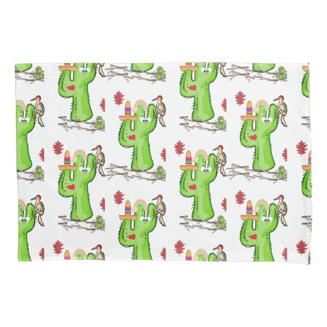 Pillow Case Bird Cactus Kissenbezug (Vorderseite)