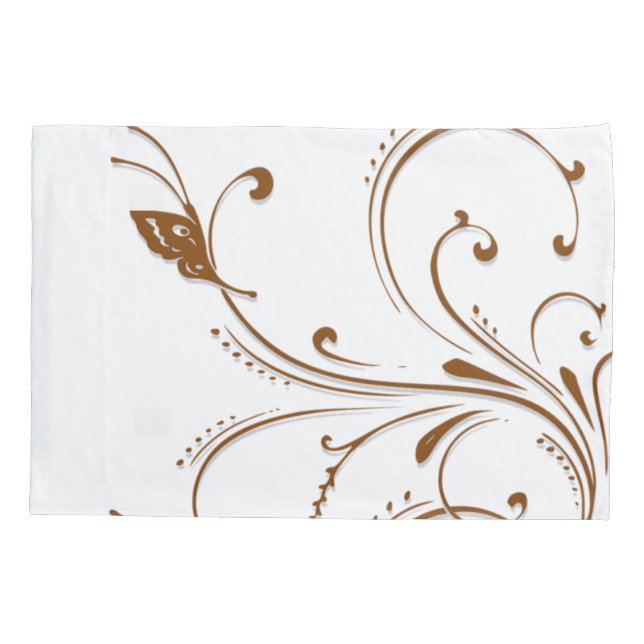 Pillow Case Brown Floral Kissenbezug (Rückseite)