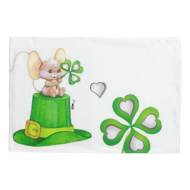 Pillow Case St. Patrick's Day Mice Kissenbezug (Rückseite)