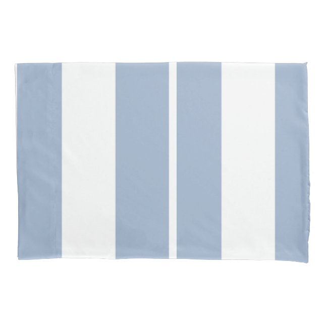 Pillow Case Stripe Square White and Blue Kissenbezug (Vorderseite)