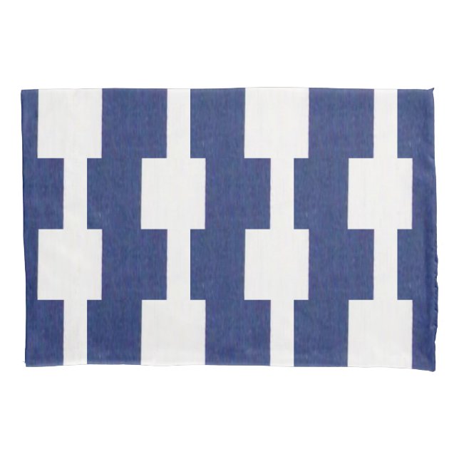 Pillow Case Stripe White and Blue Kissenbezug (Vorderseite)