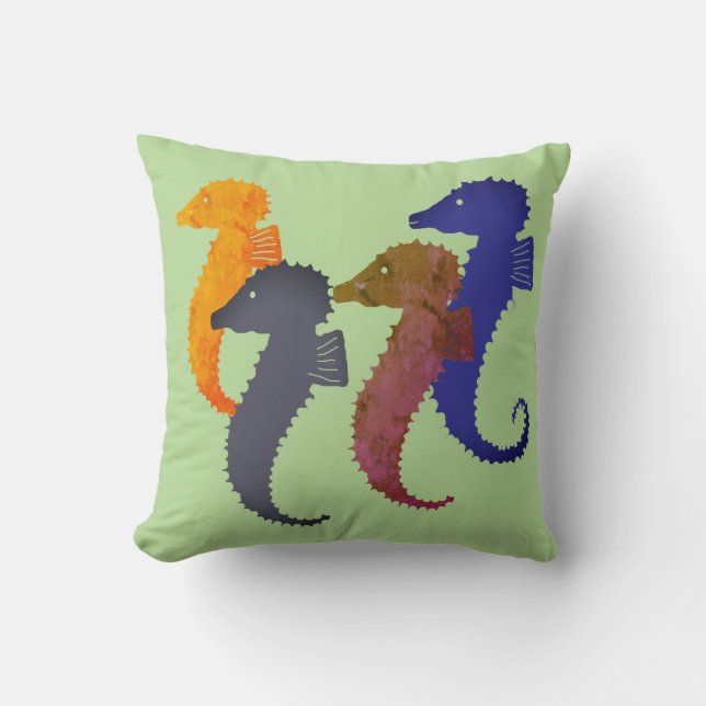 Pillow - Colorful Sea Horses Kissen (Vorderseite)