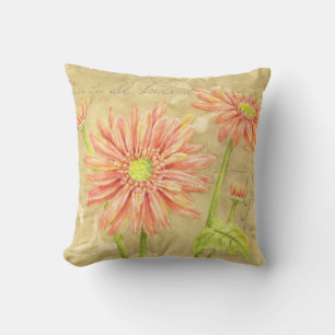 Pillow Daisy Garden Notes Cotton 16 x 16 Kissen