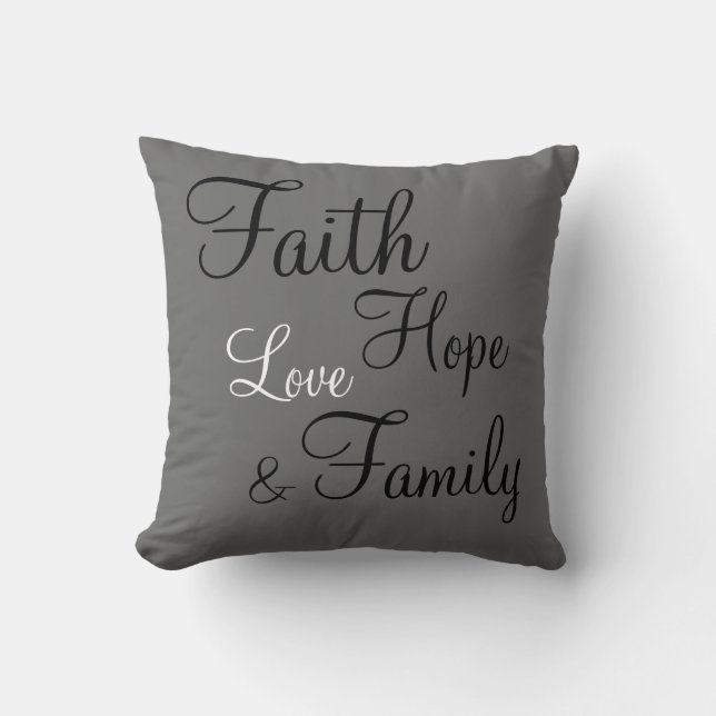 Pillow - Faith Hope Liebe Family Kissen (Vorderseite)