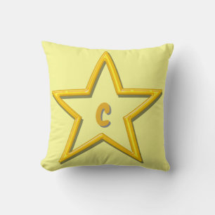 Pillow - Gold Star mit Initial Kissen