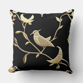 Pillow|Golden Nightingale|Gold Leaf\Throw Kissen