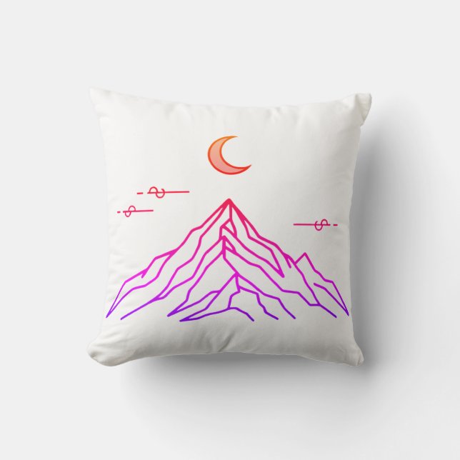 Pillow-Gradient "Vivid Peaks & Moon" Kissen (Vorderseite)