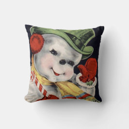 Pillow Hats off you, Vintag Holiday Snowman Kissen