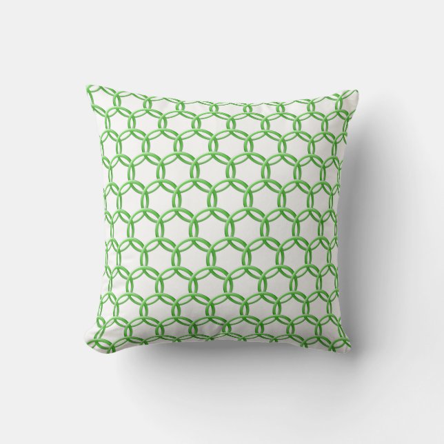Pillow - Interlocking Green Rings Kissen (Vorderseite)
