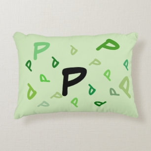Pillow - Jumbled Letters in Green Dekokissen