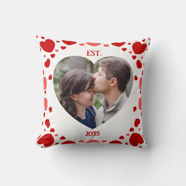 Pillow mit Foto in Herzform als Andenken für Paare Kissen (Vorderseite)