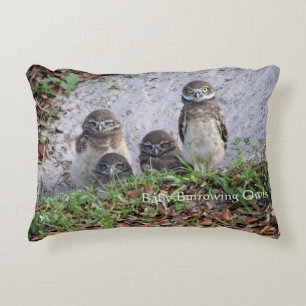 Pillow of Baby Burrowing Owls Dekokissen