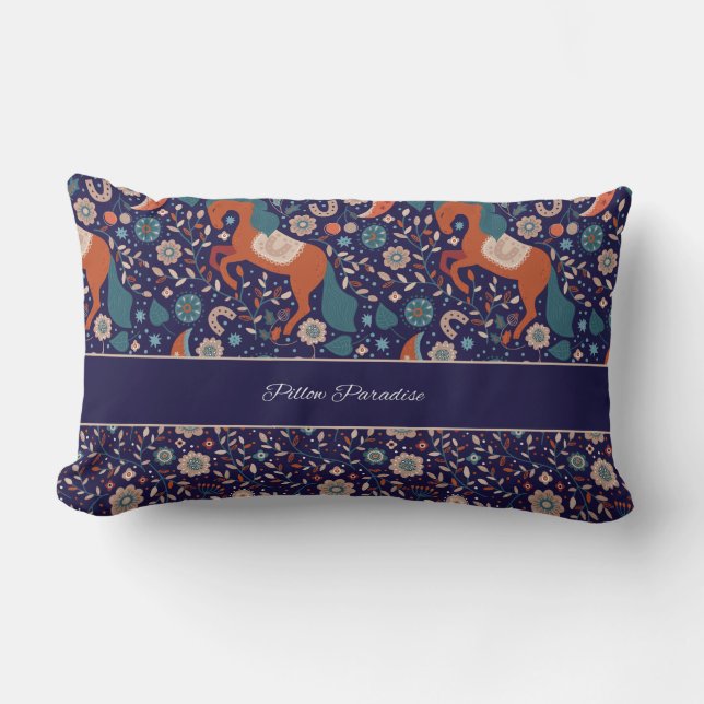 Pillow Paradise Branded Modern Art Horse Abstrakt Lendenkissen (Vorderseite)