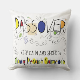 Pillow Passover 20 x 20 Chag Pesach Sameach Kissen