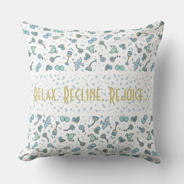 Pillow Passover 20 x 20 Whimiscal Seder Time Kissen (Vorderseite)