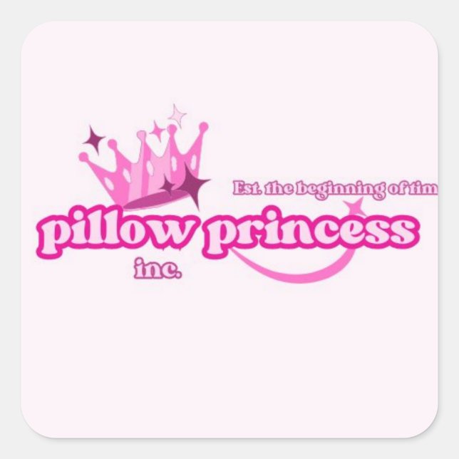 Pillow Princess Pride | Hoher weiblicher Lesbische Quadratischer Aufkleber (Vorderseite)