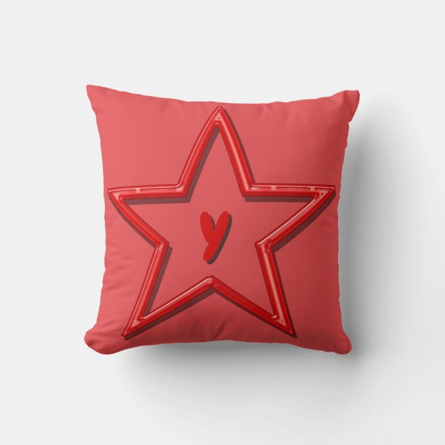 Pillow - Red Star mit Letter Kissen (Vorderseite)