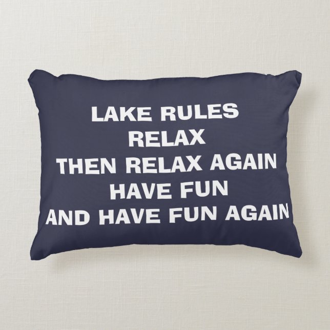 PILLOW SAGT "LAKE REGELN" UND HAT JETZT FUN/RELAX! ZIERKISSEN (Vorderseite)