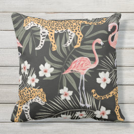 Pillow schwarzes tropisches kissen