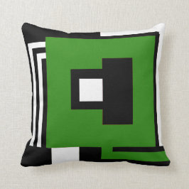 Pillow Schwarzes, weißes u. Grünes in modernem Kissen
