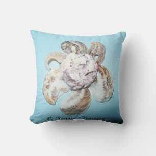 Pillow (ShellFlowerOnBlue) RFPMDesign ©️ 2012 Kissen