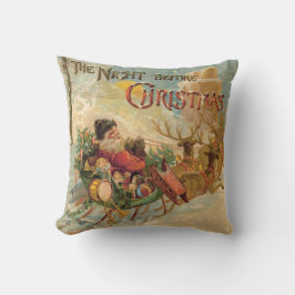Pillow "The Night before Christmas" Santa Sleigh Kissen