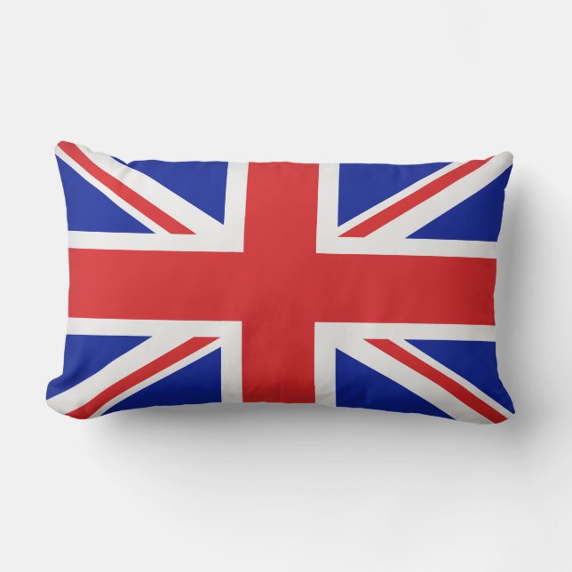 Pillow-Throw-Pillow-British-Flagge Lendenkissen (Vorderseite)