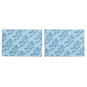Pillowcase - Blaue und weiße Blasen auf blau Kissenbezug