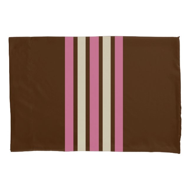 Pillowcase (braun, rosa und creme) kissenbezug (Vorderseite)