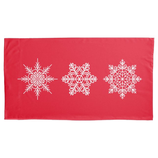 Pillowcase King Weihnachtsschneeflocken Kissenbezug (Vorderseite)