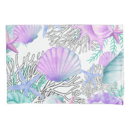 Pillowcase Seashell Starfish Küste Pink Lila Kissenbezug