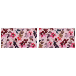 Pillowcases - Blumendruck auf rosa Untergrund Kissenbezug