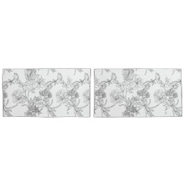 Pillowcases - Schwarz-Weiß-Blumendruck Kissenbezug